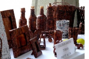Piezas con material reciclado