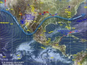 Aire frío en niveles medios y altos