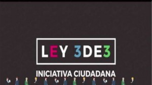 Se suma a iniciativa de Ley 3 de 3