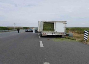 El conductor de la unidad huyó entre la maleza y dejó abandonado el vehículo.