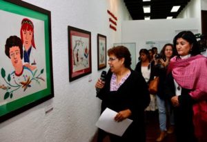 El conversatorio se complementó con la exposición conformada por 27 cuadros que expresan diferentes derechos.