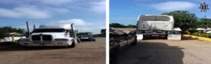 Recuperan en aparente abandono camión marca Kenworth color blanco, con placas del Estado de México.