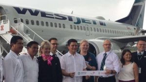 Parte del calendario estacional de WestJet del 29 de octubre al 22 de abril de 2018.