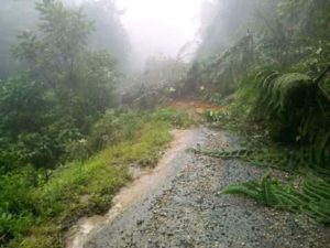 Toneladas de piedra y tierra impiden el paso vehicular.
