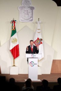 Después del acto protocolario, Murat Hinojosa ofreció un mensaje al pueblo de Oaxaca.