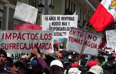 Marchistas por el agua llegan a Lima Perú, demandan preserva el agua y contra mineras