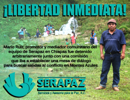 Detiene gobierno de Chiapas a campesinos de La Lacandona y a integrante de Serapaz