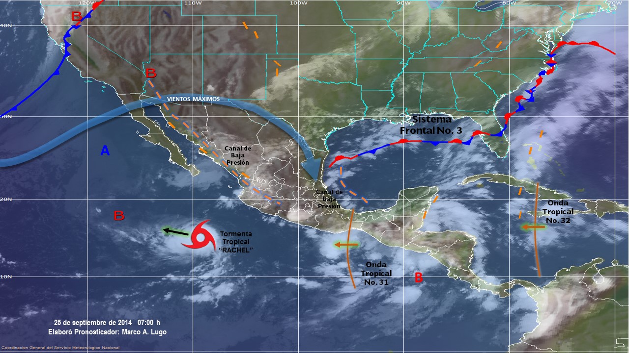 Tormenta tropical “Rachel” provocará lluvias, viento y oleaje que impactaran a BCS