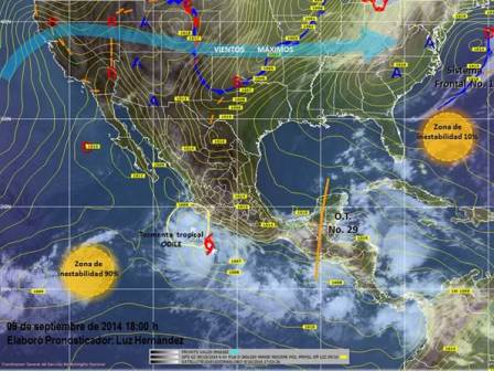 Provoca intensas lluvias