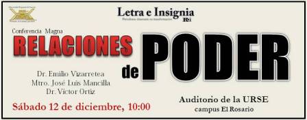 Invitan a conferencia magna “Relaciones de Poder”, en la URSE, campus El Rosario