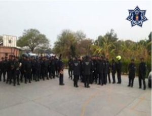 Participaron 40 policías estatales con siete patrullas y un jefe de sector.