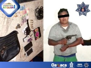 Cristian AV, de 24 años de edad, acusado de robo a mano armada a una mujer en Juchitán.