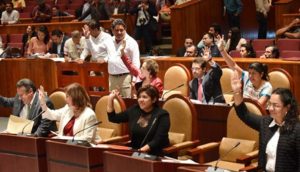 La Fracción Parlamentaria del Partido Morena y cuatro diputados del PRD votaron en contra del dictamen.