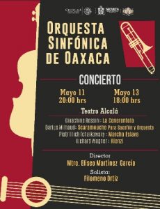 Quinto concierto 11 y 13 de abril en el Teatro Macedonio Alcalá.