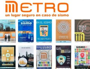 “El Metro, un lugar seguro en caso de sismo”, realizada por alumnos de la UAM Azcapotzalco, en el Metro La Raza.