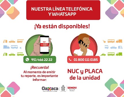 Invita Semovi a utilizar el Call Center y el Buzón de Quejas