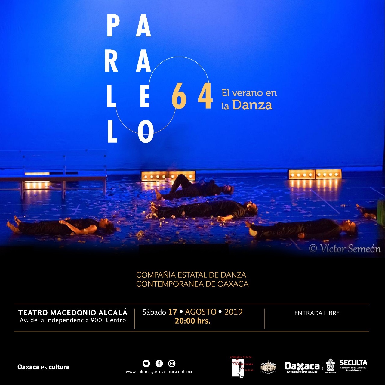 Presenta Compañía de Danza Contemporánea de Oaxaca “Paralelo 64, el verano en la Danza”