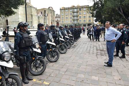 Resguardará Policía Municipal el Zócalo capitalino el tiempo que sea necesario: García Jarquín