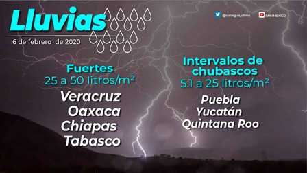 Generará Frente Frío 38 lluvias fuertes en zonas de Chiapas, Oaxaca, Tabasco y Veracruz
