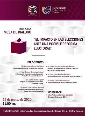 Mesa de diálogo “El impacto en las elecciones ante una posible reforma electoral”