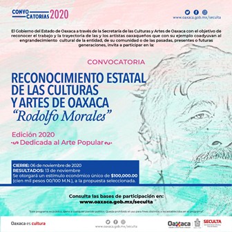 Presentan Convocatoria del Reconocimiento Estatal de las Culturas y Artes de Oaxaca “Rodolfo Morales”