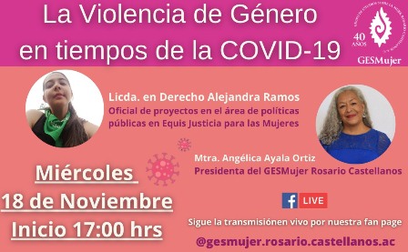 Analizará GESMujer violencia de género y Covid-19 en conversatorio virtual