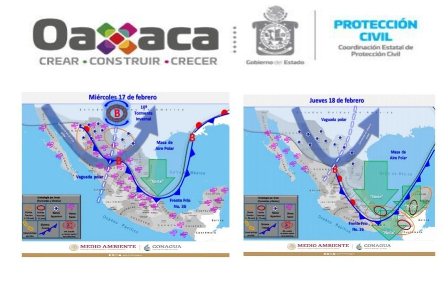 Exhortan atender recomendaciones por efectos del Frente Frío 36 en Oaxaca
