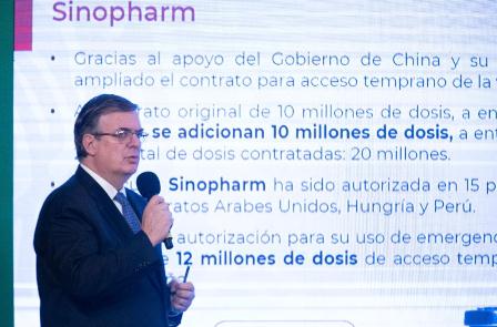México acelera Plan Nacional de Vacunación; amplía a 22 millones las dosis Sinovac y Sinopharm