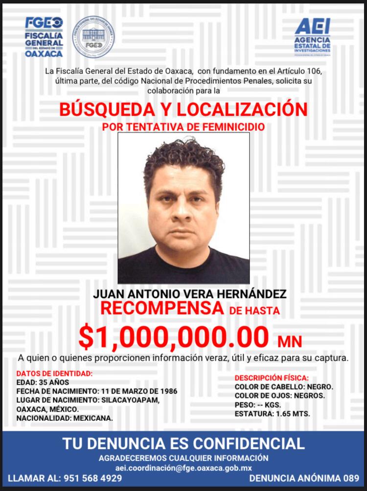 Giran Ficha Roja de búsqueda y localización de Juan Antonio Vera Hernández