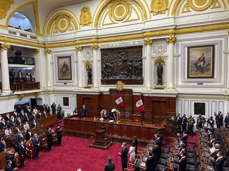 Asiste canciller Marcelo Ebrard a toma de posesión del presidente de Perú, Pedro Castillo Terrones