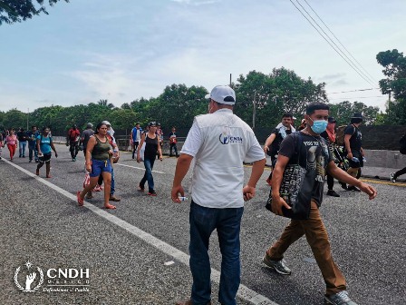 Otorga CNDH acompañamiento permanente a personas migrantes en la frontera sur del país