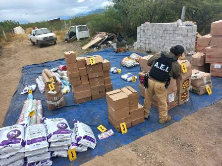 Aseguran droga y mercancía probablemente robada durante cateo en Miahuatlán, Oaxaca