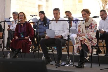 Encabezan Beatriz Gutiérrez Müller y Alejandro Murat “Fandango por la lectura” en Oaxaca