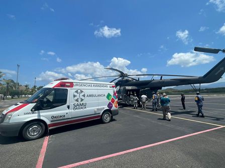 Tras paso de Huracán “Agatha”, realizan con éxito 28 traslados aéreos y terrestres de emergencia: SSO