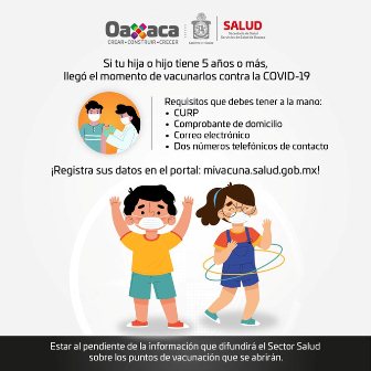 Vacunas pediátricas contra Covid-19 aplicadas en Oaxaca cuentan con vida útil de nueve meses