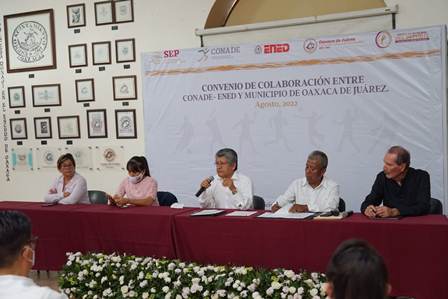 Firman convenio Conade, ENED y municipio de Oaxaca de Juárez para promover el deporte