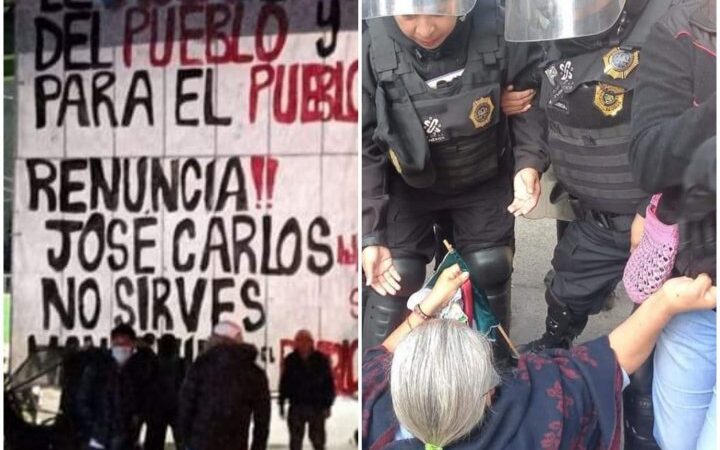 Reprime policía de la Ciudad de México a pobladores de San Gregorio Atlapulco Xochimilco de la Ciudad de México, que defienden el agua