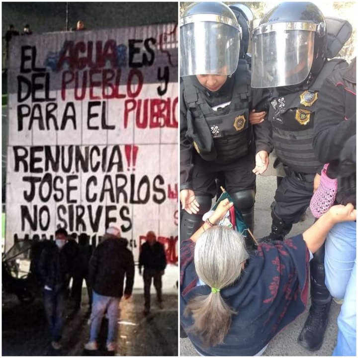 Reprime policía de la Ciudad de México a pobladores de San Gregorio Atlapulco Xochimilco de la Ciudad de México, que defienden el agua