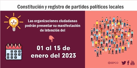Continúa proceso de constitución y registro de partidos políticos locales, en Oaxaca