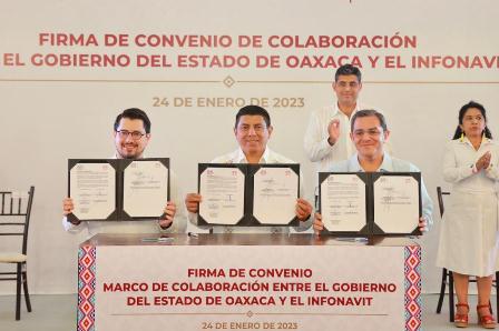 Gobierno de Oaxaca e Infonavit suman esfuerzos para garantizar acceso a una vivienda digna