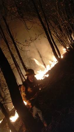Continúa combate de incendio en Santo Tomás Mazaltepec, Etla: Coesfo