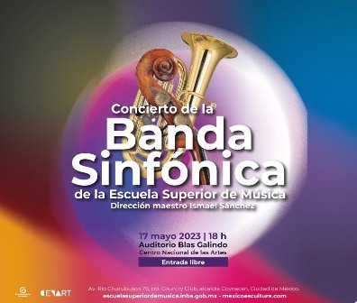 Variedad y estilos musicales ofrecerá Banda Sinfónica de la Escuela Superior de Música en concierto