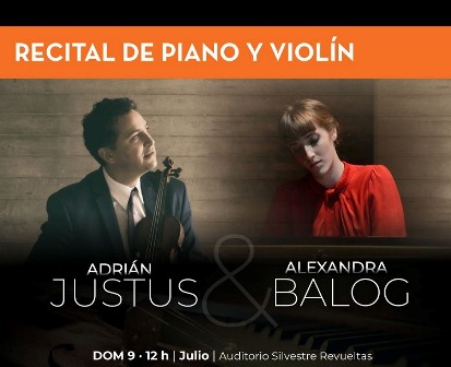 Alexandra Balog y Adrián Justus darán recital en el Conservatorio Nacional de Música