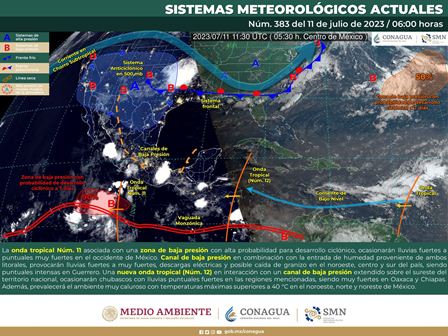 Onda Tropical número 11 se aleja de Oaxaca, pero dejará lluvias fuertes en el estado