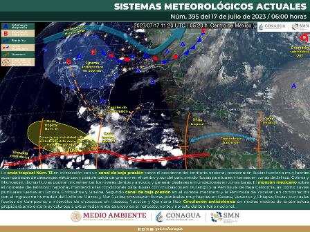 Dejará Onda Tropical número 13 lluvias ligeras a moderadas en Oaxaca