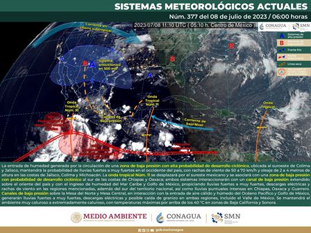 Continuarán lluvias, tormentas y actividad eléctrica por la Onda Tropical 11 en Oaxaca