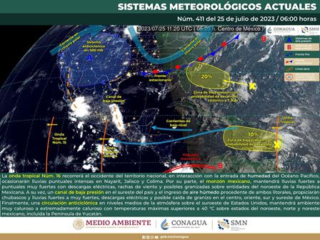 Dejará Onda Tropical número 16 lluvias moderadas a fuertes en Oaxaca