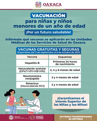 Alista Servicios de Salud de Oaxaca campaña de vacunación ¡Por un futuro saludable, vacúnalos!