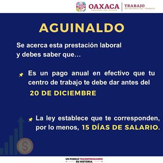 Pago de aguinaldo, una prestación laboral obligatoria: Secretaría del Trabajo