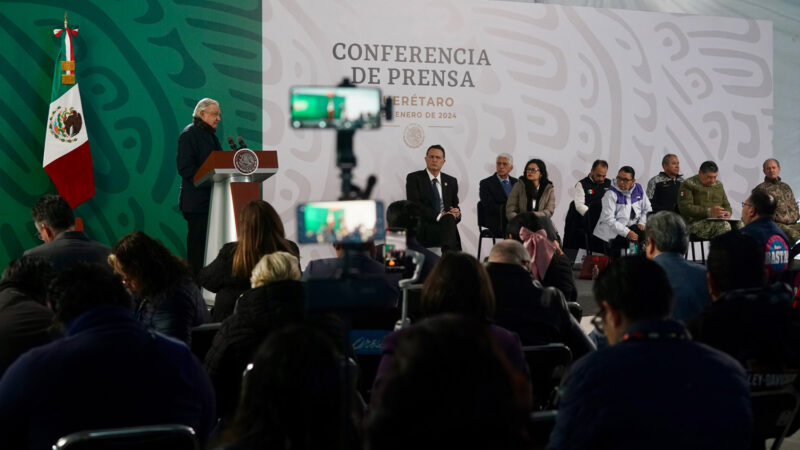 Conferencia de prensa matutina del presidente Andrés Manuel López Obrador #AMLO desde Querétaro. Lunes 21 de enero de 2024. Versión estenográfica.